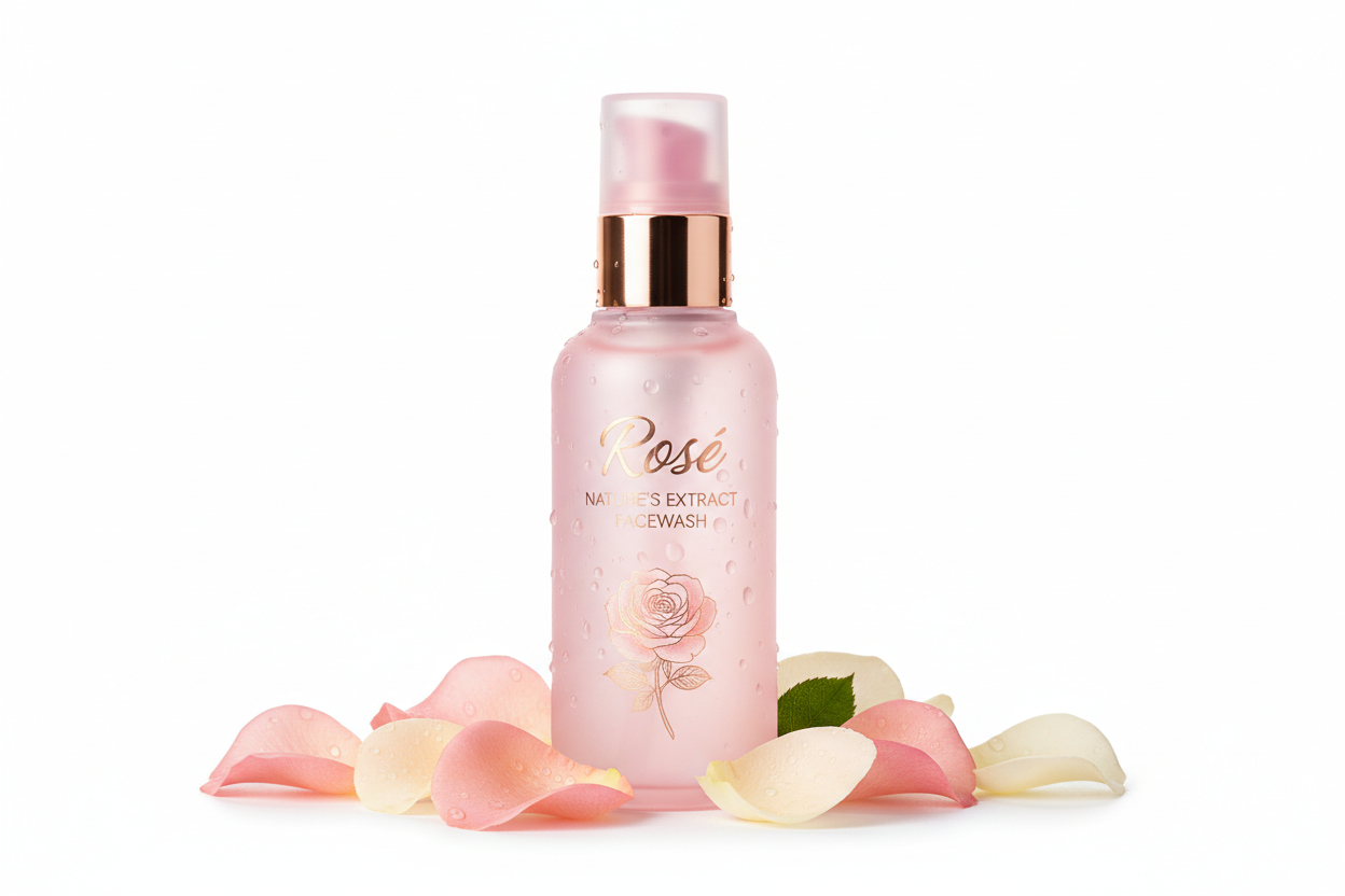 Rose Facewash bottle
