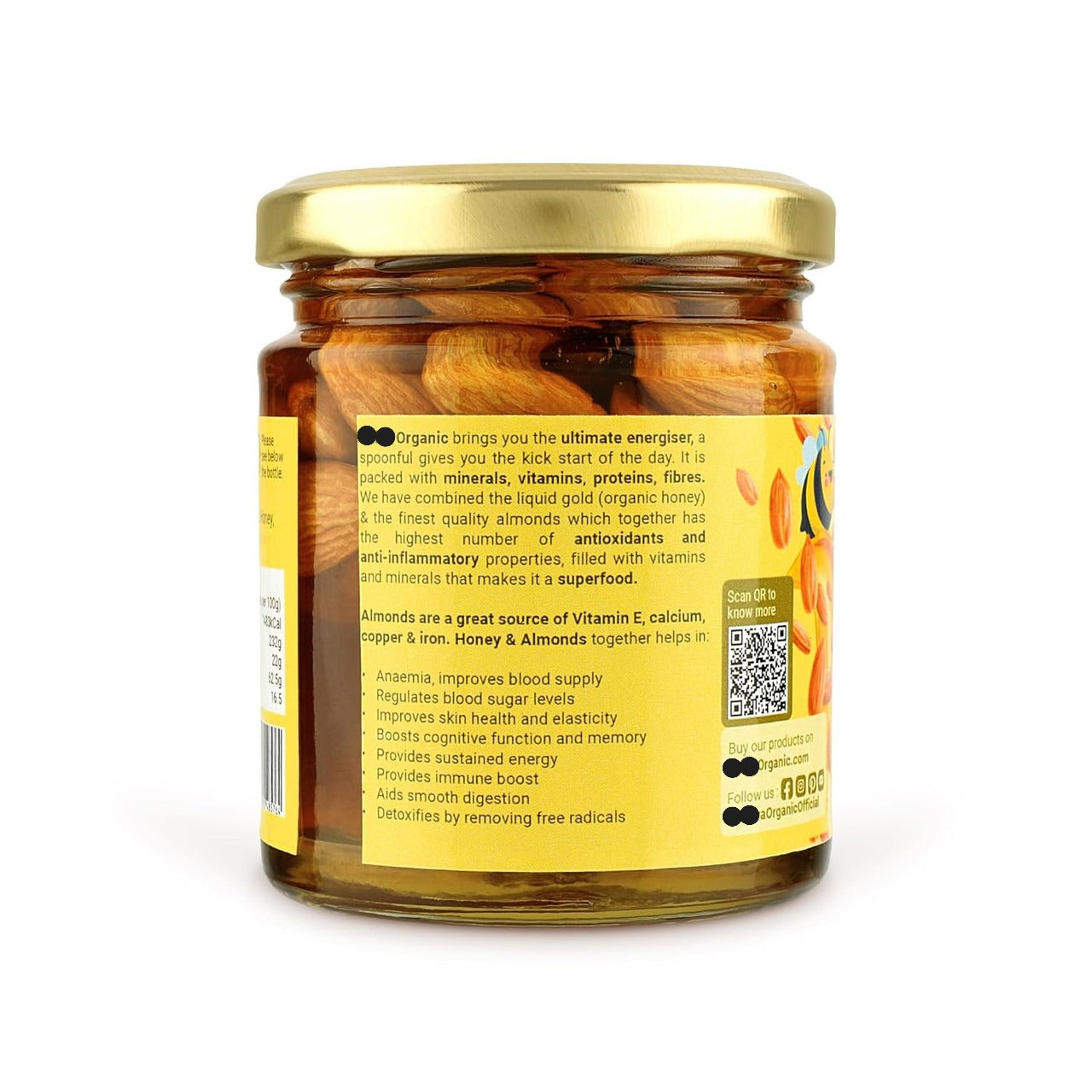 Pure Organic Honey Soaked Almonds-1Ltr