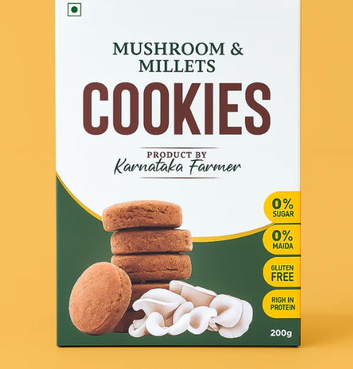 Mushroom and Millets Sweet Cookies-200Gms