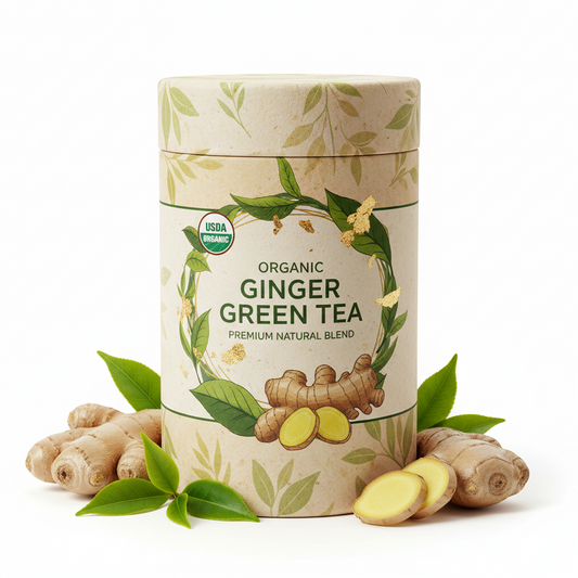 Ginger Green Tea-20 Cotton Tea Bags