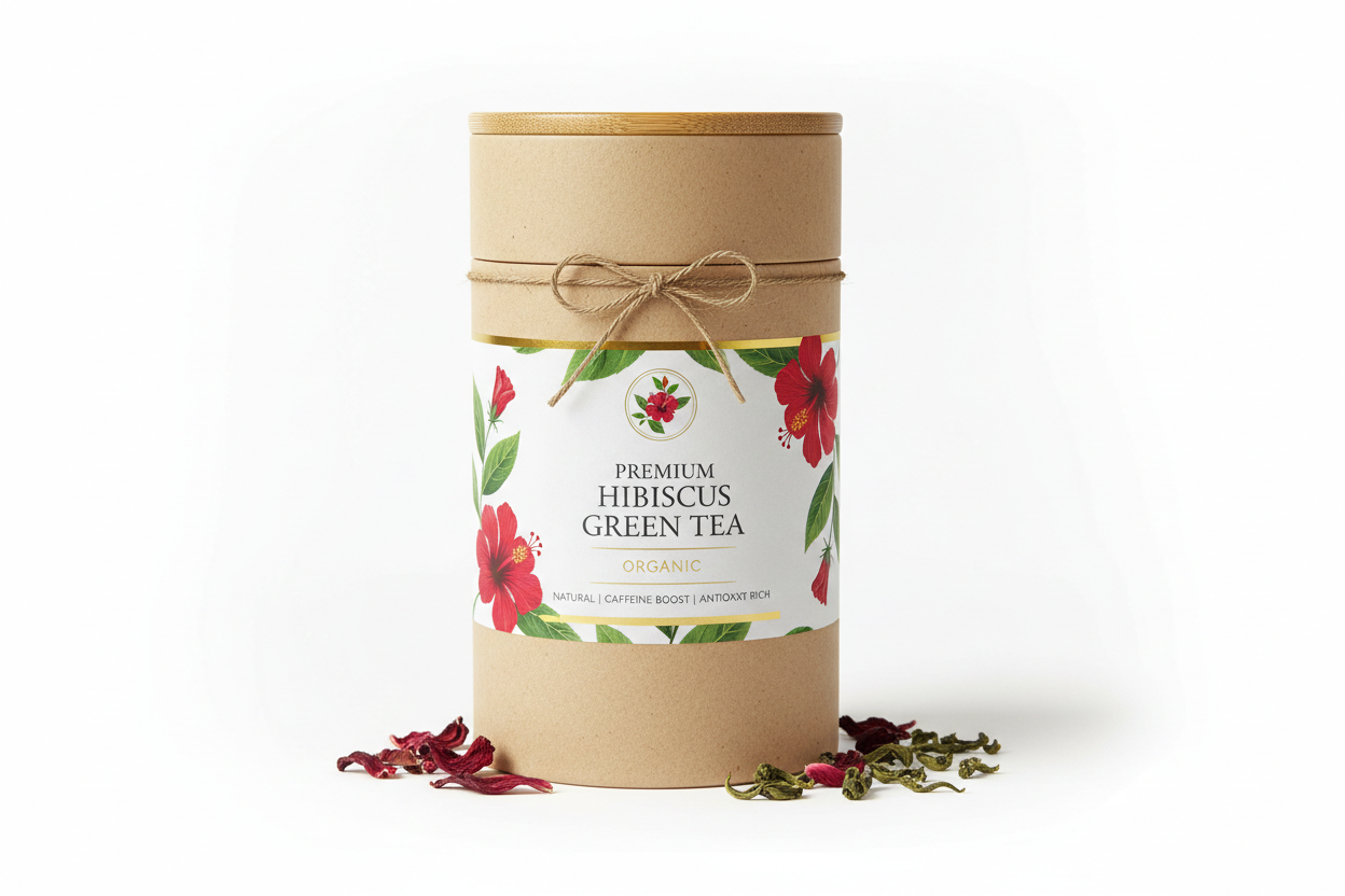 Hibiscus Green Tea-20 Cotton Tea Bags