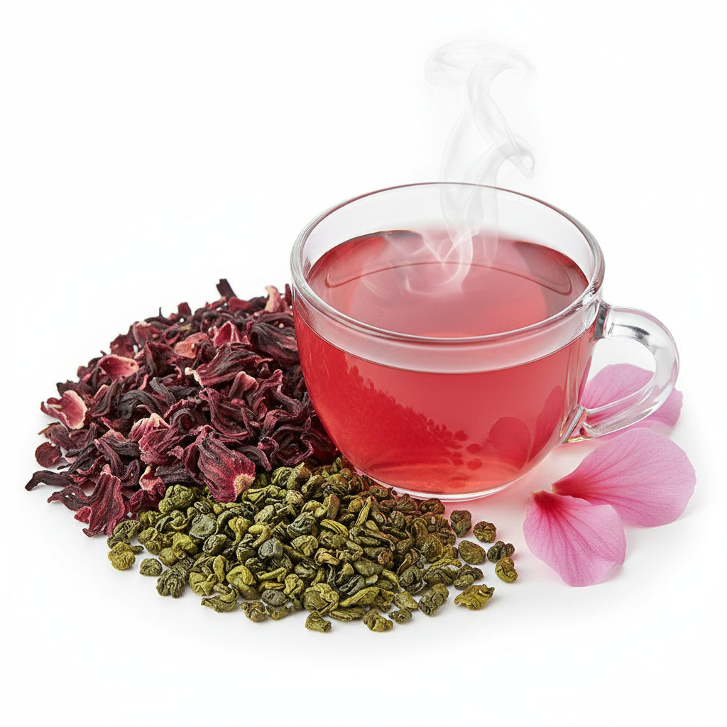 Hibiscus Green Tea-20 Cotton Tea Bags