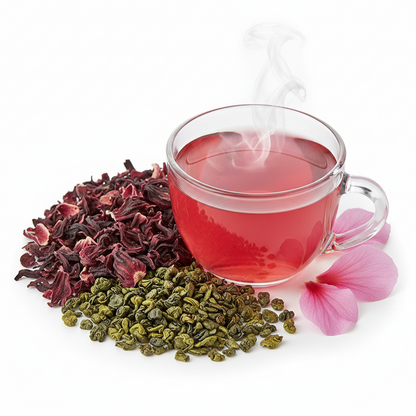 Hibiscus Green Tea-20 Cotton Tea Bags