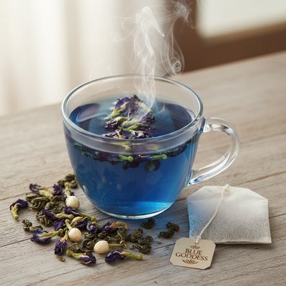 Blue Pea Green Tea-20 Cotton Tea Bags