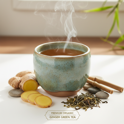 Ginger Green Tea-20 Cotton Tea Bags