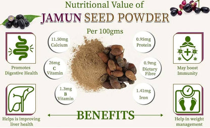 Organic Jamun Fruit Seed Powder-500Gms